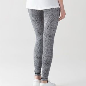 NWOT Lululemon Wunder Under Pant Fall Net Black White